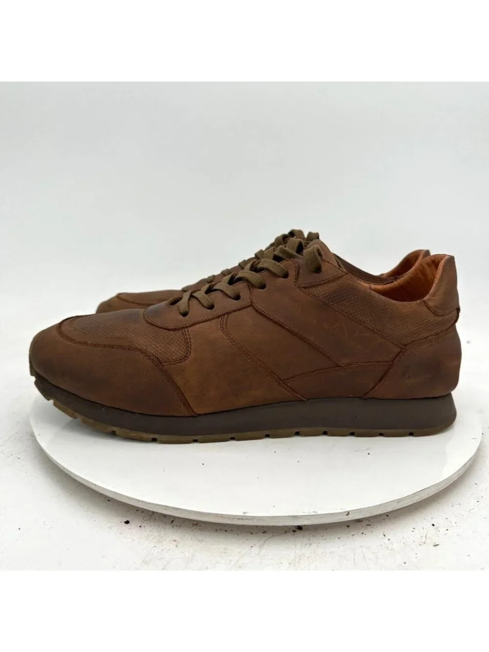 Beckett Simonon Morgen Men Size 10.5 Brown Leather Low Top Lace Up Shoes
